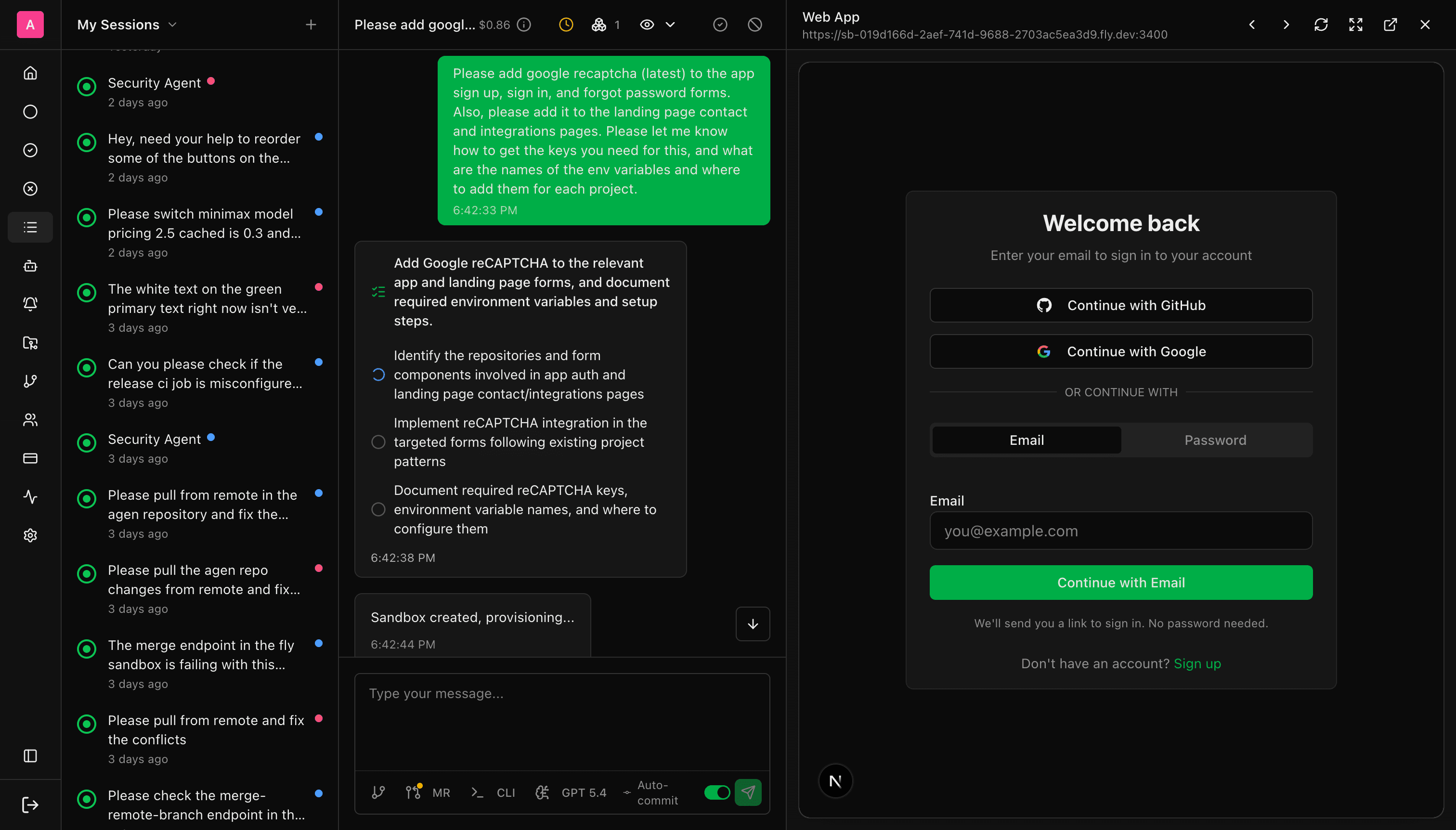 Live app preview screenshot
